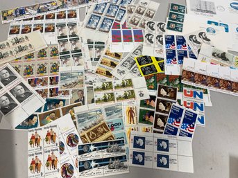 LARGE LOT US STAMP SHEETS, PLATE BLOCKS, ETC