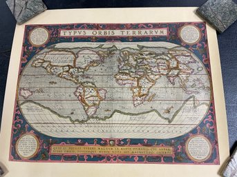 2 COLOR OLD WORLD MAP AMERICAS
