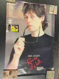 1986 MICK JAGGER - RUNNING OUT OF LUCK POSTER