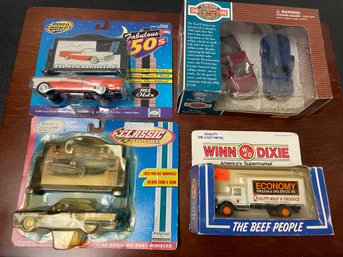 Lot Of 4 Diecast Vehicles In Pkgs