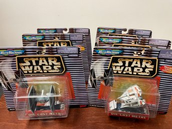 Galoob Micro Machines Star Wars Lot Of 6 Diecast Metal Ships NIB