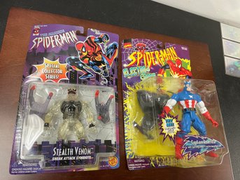 Toy Biz Capt America Electro Spark Stealth Venom Action Figures