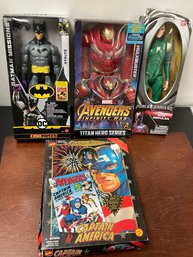 12' Action Figures Batman, Hulkbuster, Capt America, Rita Replusa