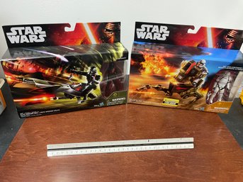 Star Wars Elite Speeder Bike And Assault Walker W/figures