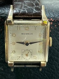 BENRUS 10KT ROLLED GOLD WATCH - WORKING