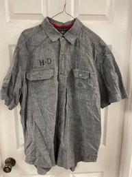 HARLEY-DAVIDSON BUTTON UP SHIRT GRAY SIZE XL