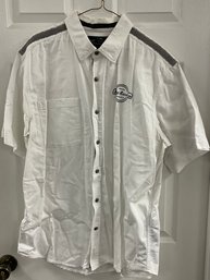 MEN'S HARLEY-DAVIDSON BUTTON UP SHIRT WHITE SIZE XL