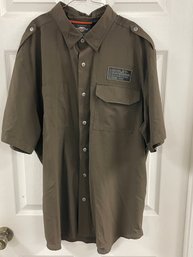 MEN'S HARLEY-DAVIDSON BUTTON UP SHIRT BROWN SIZE XL