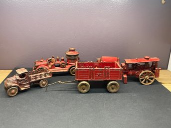 ASSORTED CAST IRON TOYS - ARCADE WAGON, OTHERS
