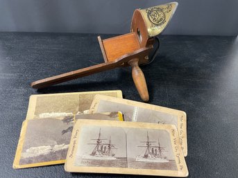STEREOSCOPE W/BRASS ACCENTS