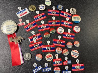 POLITICAL LOT PINS BUTTONS