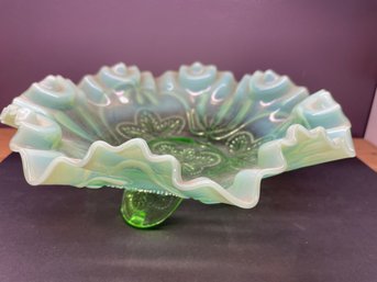 DEPRESSION GLASS FOOTED BOWL