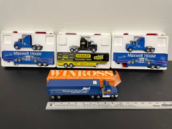 Lot Of 4 Diecast Tractor Trailer WINROSS PEACHTREE