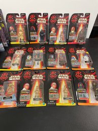 Lot Of 12 Star Wars Episode 1 Action Figures With COMMTECH Chips