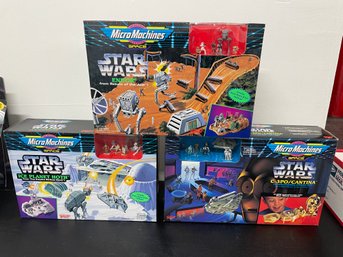 Micro Machines Star Wars Space Playsets ENDOR, HOTH, C-3PO/Cantina