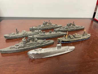 TootsieToy And Manoil Warships - Waterline Metal Ships