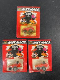 3 Vintage McDonalds Fast Back Toys