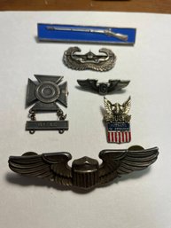 MILITARY PINS - STERLING SILVER - ALL MARKED STERLING