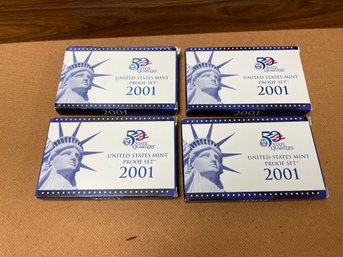 4 US MINT 2001 PRROF SETS LOT
