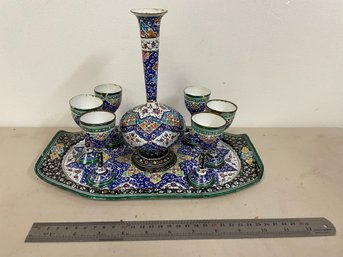 Copper Enamelware Serving Set