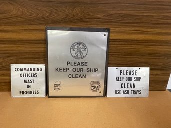 US NAVY ON BOARD SHIP METAL SIGNS