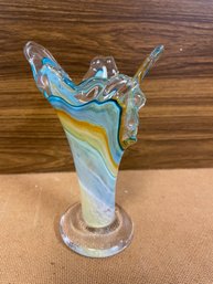 MURANO STYLE PULLED GLASS VASE