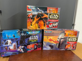 3 STAR WARS MICROMACHINES SETS - NEW OLD STOCK