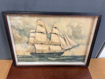 GORDON GRANT 3D SHIP PRINT FRAMED