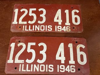 1946 FIBERBOARD LICENSE PLATES ILLINOIS