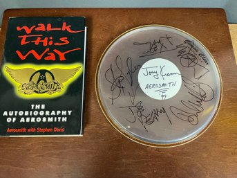 Autographed AEROSMITH Drumhead
