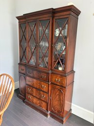 Mid 20th Century Mahogany Breakfront With Center Desk