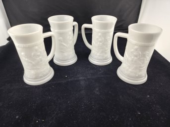 Vintage Federal Glass Beer Steins (set Of 4)
