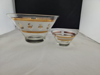 Anchor Hocking Gold Wheat Chip And Dip Set