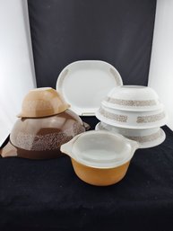 PYREX And Corelle Coordinates In Woodland Brown