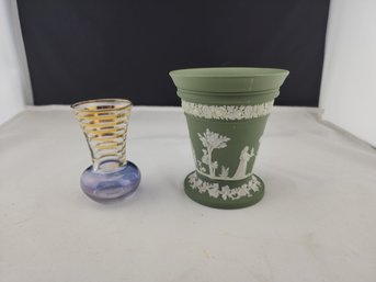 Wedgwood Green Jasperware Vase