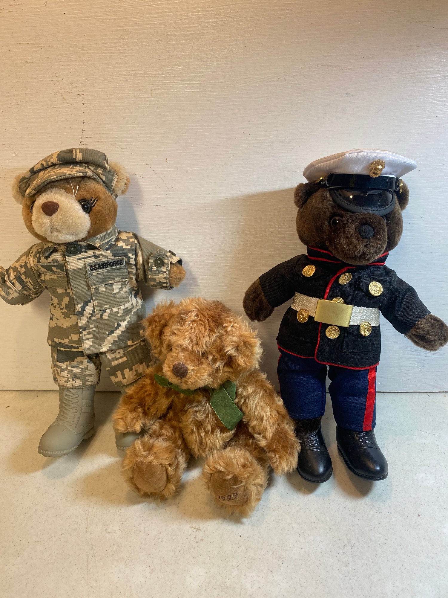 Lot Of 3 Stuffed Animal Plush Bears 1999, Air Force, And Marines #2629 |  Auctionninja.com