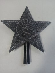 Antique Hand-worked Punched Tin Tree Topper