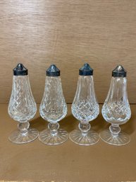 Set Of 4 Waterford Crystal Footed Salt And Pepper Shakers