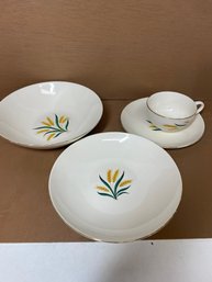 Vintage Homer Laughlin Royal Harvest Wheat Pattern 4 Piece  Set