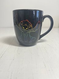 Disney Ceramic Stitch Mug Rainbow Pattern 4.25x3.75 Inch Mug