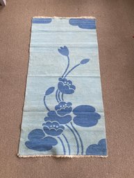 Vintage Blue Floral Rug 55 X 27.5 Inch