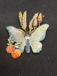 2' Fall Pumpkin With Butterfly Enameled Kenneth Cole KC