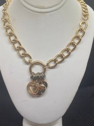Womens 8' Guess Brand Gold Tone Heart Necklace