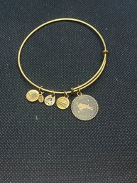 Alex And Ani Aries Charm Gold Tone Adjustable Bracelet