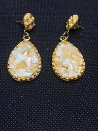 Vintage Hobe Teardrop Earrings With Stones