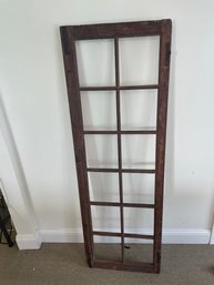 Vintage 12 Pane Wooden Window Door 57x19 Inch No Glass