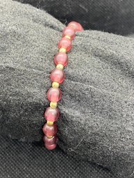 Womens Napier Cranberry Frosted Beaded Bracelet