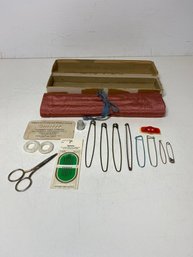 Lot Of Miscellaneous Knitting Materials With Hero Standard Knitting Needles Kit