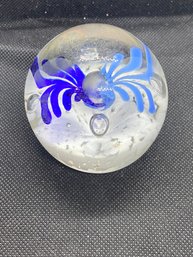 2' Blue Art Glass Paperweight