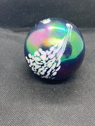 2' Mount St. Helens Ash Glass(?) Rainbow Iridescent Paperweight